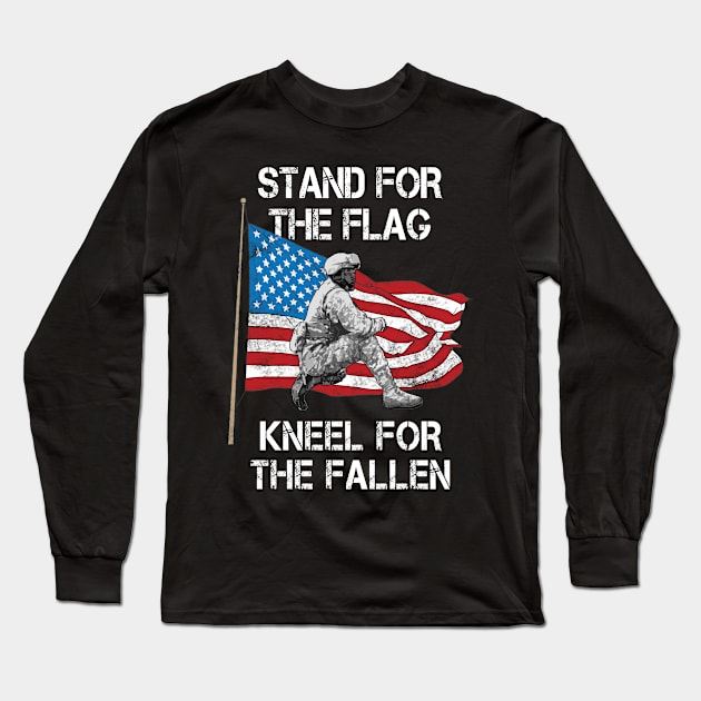 Stand for The Flag Kneel for The Fallen American Veteran Tee Long Sleeve T-Shirt by merchlovers